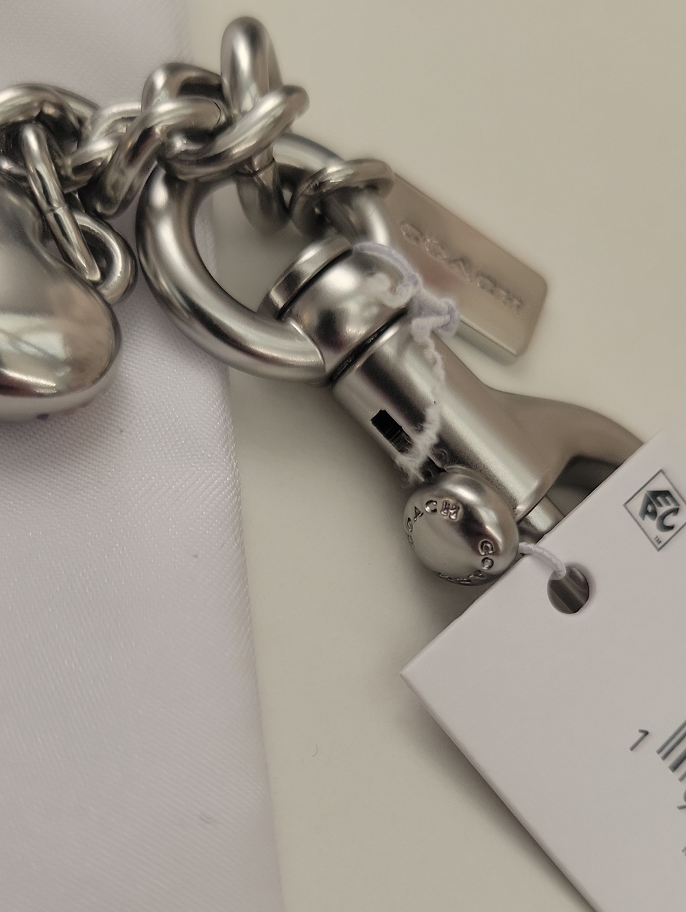 NWT Coach Silver Motif Bag Chain Charm - Picture 9 of 12